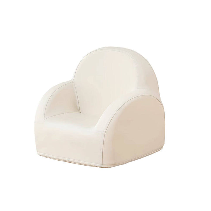 Contemporary Nordic PU Leather Sponge Arc Lightweight Kids Accent Chair Backrest Armrest For Living Room