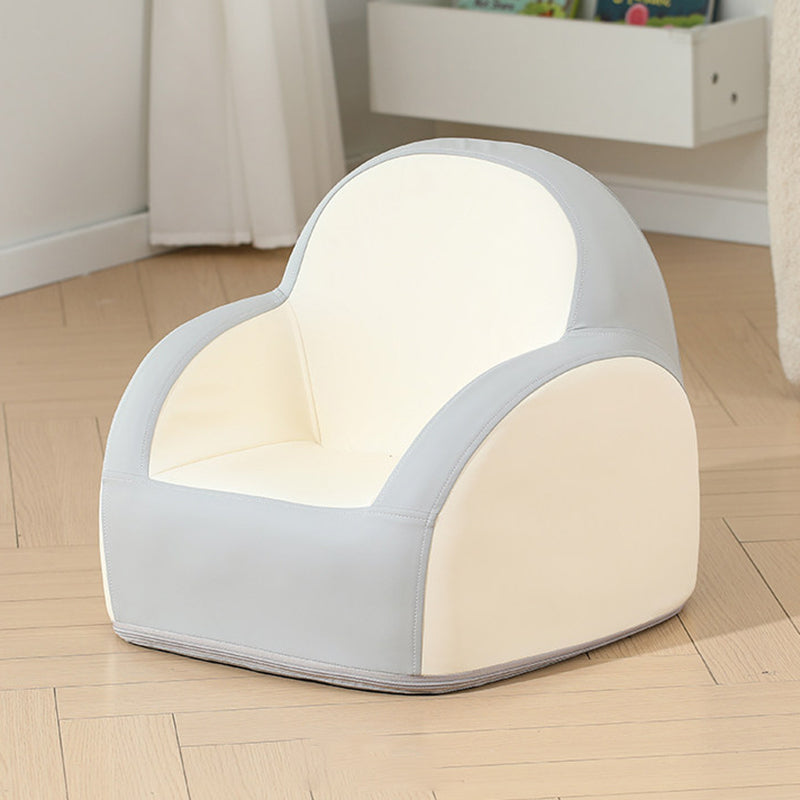 Contemporary Nordic PU Leather Sponge Arc Lightweight Kids Accent Chair Backrest Armrest For Living Room