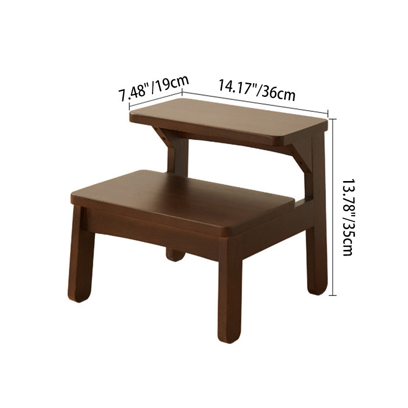 Traditional Japanese Beech Wood Trapezoidal Kids Footstool Backless Armless For Living Room