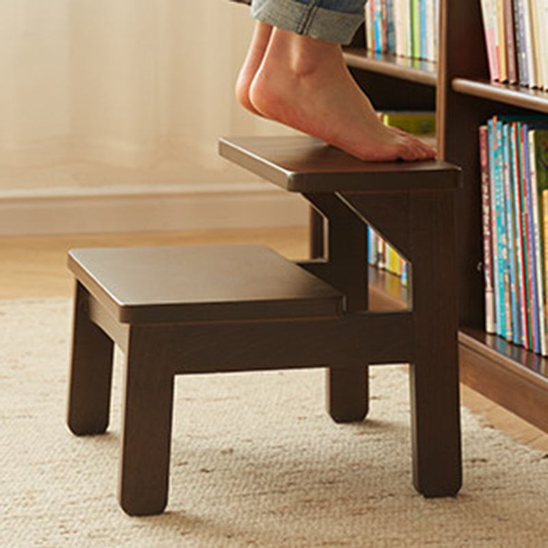 Traditional Japanese Beech Wood Trapezoidal Kids Footstool Backless Armless For Living Room