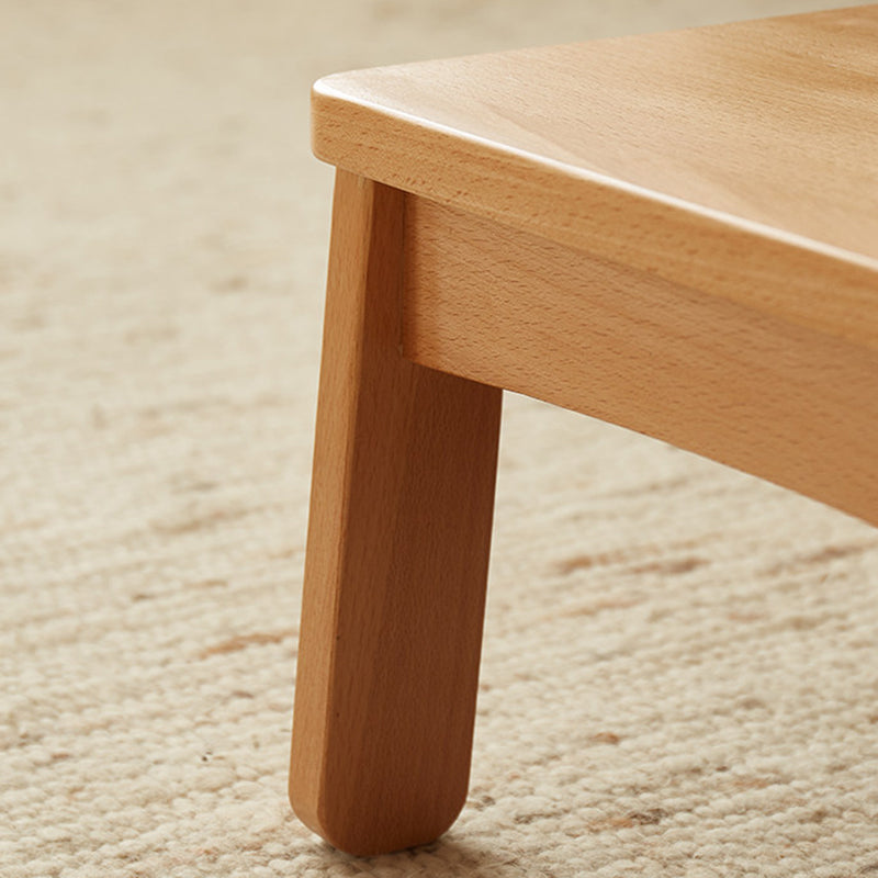 Traditional Japanese Beech Wood Trapezoidal Kids Footstool Backless Armless For Living Room