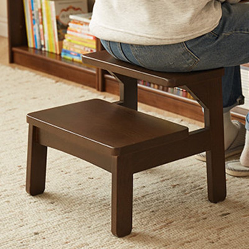 Traditional Japanese Beech Wood Trapezoidal Kids Footstool Backless Armless For Living Room