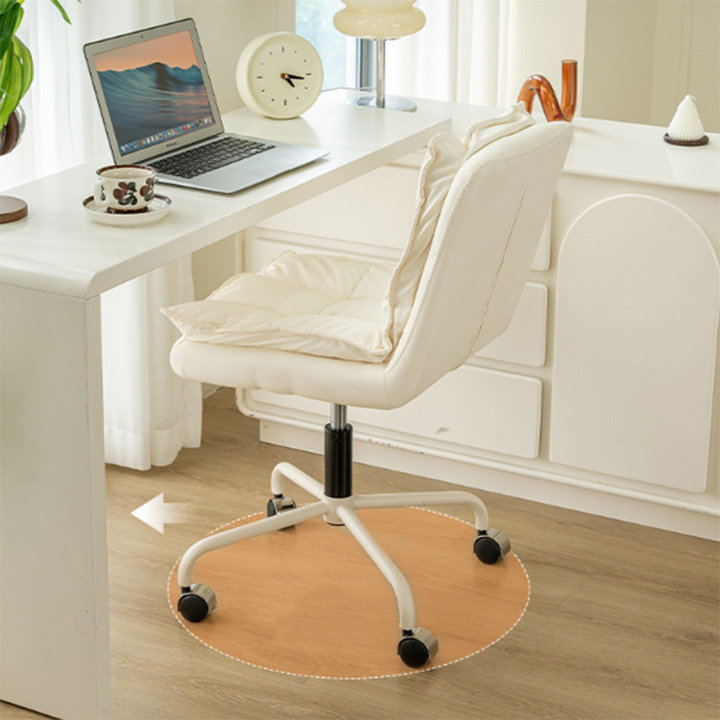Chaise de bureau pour la maison et le bureau en cuir résistant aux griffures de chat, contreplaqué massif, éponge, fer, en forme de L, relevable, rotative, avec dossier et accoudoirs, style minimaliste moderne 