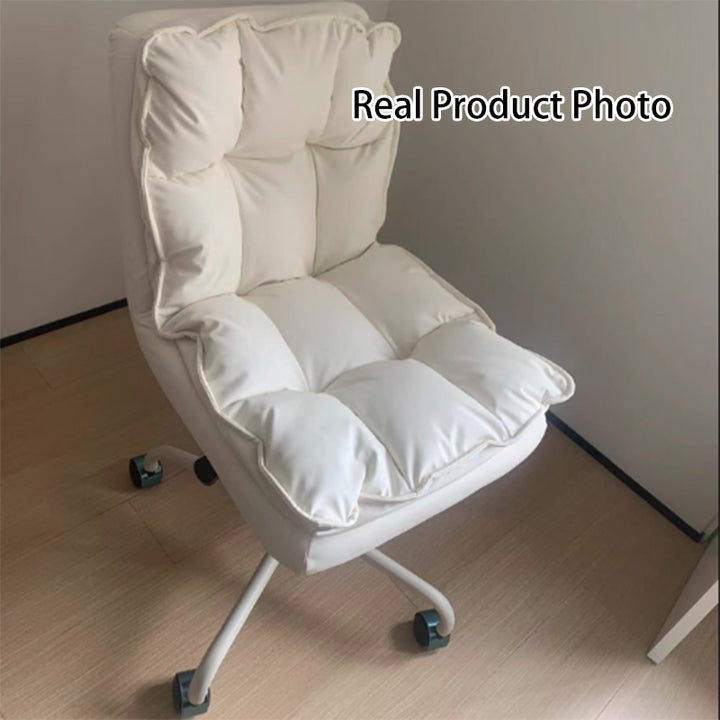 Chaise de bureau pour la maison et le bureau en cuir résistant aux griffures de chat, contreplaqué massif, éponge, fer, en forme de L, relevable, rotative, avec dossier et accoudoirs, style minimaliste moderne 