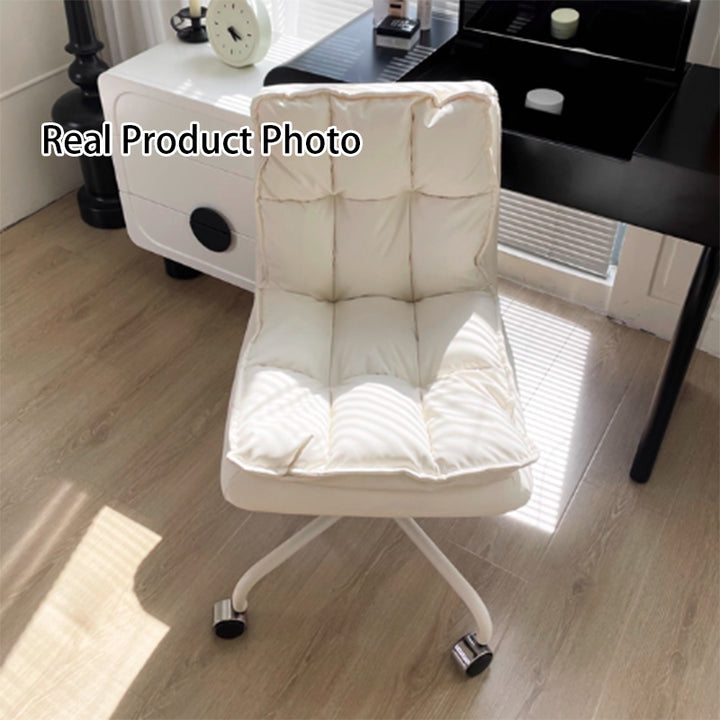Chaise de bureau pour la maison et le bureau en cuir résistant aux griffures de chat, contreplaqué massif, éponge, fer, en forme de L, relevable, rotative, avec dossier et accoudoirs, style minimaliste moderne 