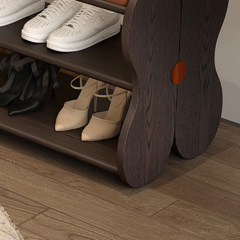 Banco zapatero rectangular sin respaldo ni brazos, de cuero PU esponjoso tradicional francés y madera de caucho, para entrada y pasillo 