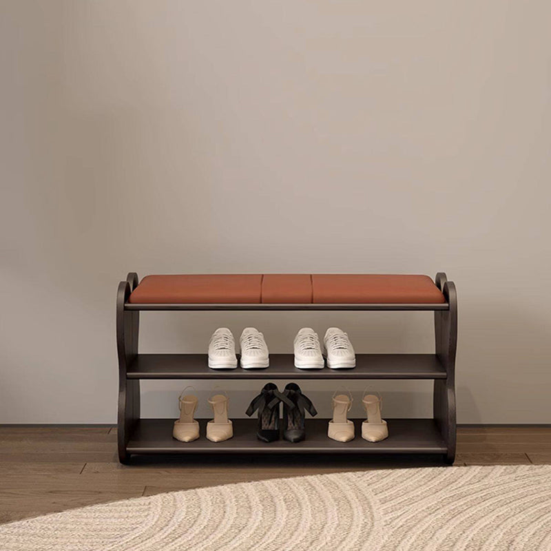 Banco zapatero rectangular sin respaldo ni brazos, de cuero PU esponjoso tradicional francés y madera de caucho, para entrada y pasillo 