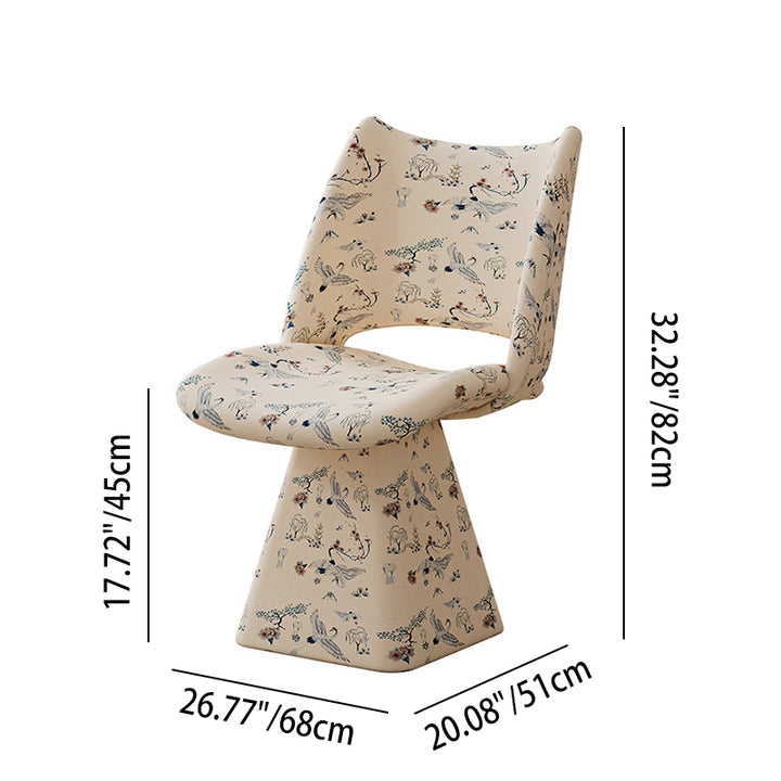 Taburete de tocador giratorio sin respaldo ni reposabrazos, de arco trapezoidal, contrachapado macizo, esponja de tela tradicional china, para dormitorio 