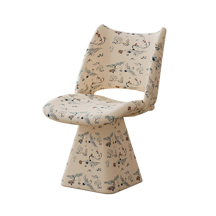 Taburete de tocador giratorio sin respaldo ni reposabrazos, de arco trapezoidal, contrachapado macizo, esponja de tela tradicional china, para dormitorio 