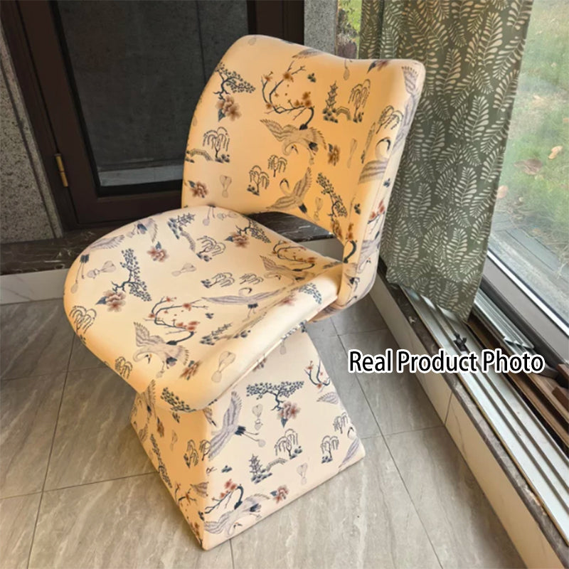 Taburete de tocador giratorio sin respaldo ni reposabrazos, de arco trapezoidal, contrachapado macizo, esponja de tela tradicional china, para dormitorio 