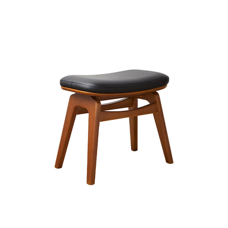 Modern Minimalist Boxwood Synthetic Leather Sponge Arc Trapezoidal Lightweight Vanity Stool Backless Armless For Bedroom