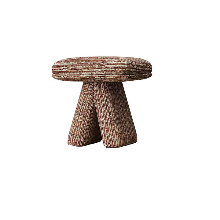 Contemporary Scandinavian Plywood Chenille Cotton Linen Velvet Square Top Triangular Vanity Stool Backless Armless For Bedroom