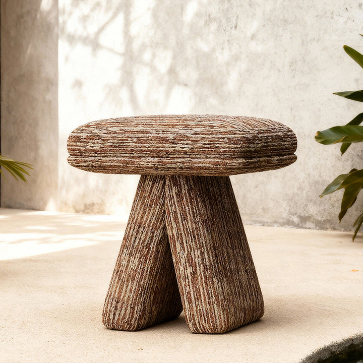 Contemporary Scandinavian Plywood Chenille Cotton Linen Velvet Square Top Triangular Vanity Stool Backless Armless For Bedroom