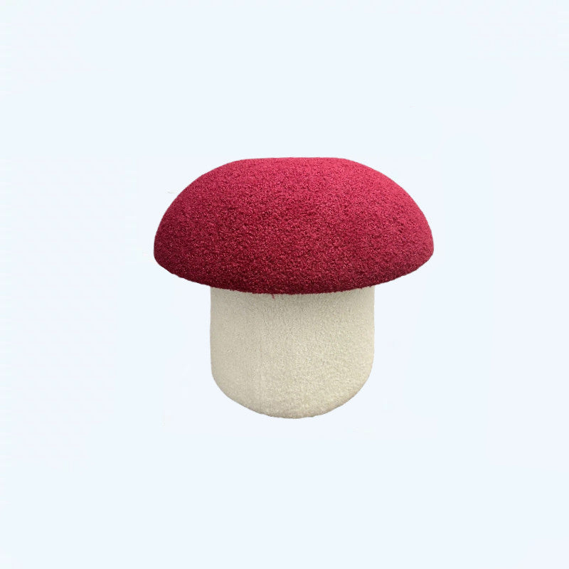 Taburete bajo infantil moderno Art Déco con tela de terciopelo, algodón moldeado y metal, diseño tipo seta, sin respaldo ni brazos, para recibidor y pasillo 