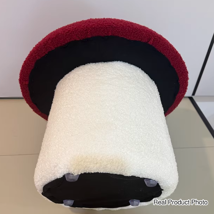 Taburete bajo infantil moderno Art Déco con tela de terciopelo, algodón moldeado y metal, diseño tipo seta, sin respaldo ni brazos, para recibidor y pasillo 