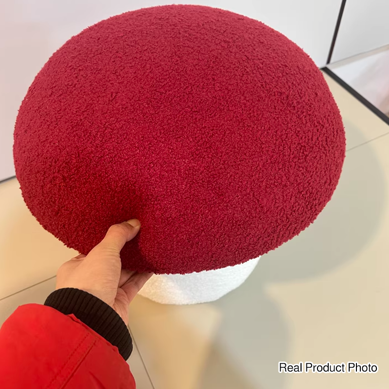 Taburete bajo infantil moderno Art Déco con tela de terciopelo, algodón moldeado y metal, diseño tipo seta, sin respaldo ni brazos, para recibidor y pasillo 