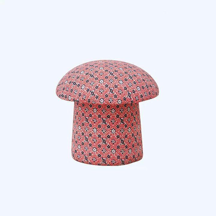 Taburete bajo infantil moderno Art Déco con tela de terciopelo, algodón moldeado y metal, diseño tipo seta, sin respaldo ni brazos, para recibidor y pasillo 