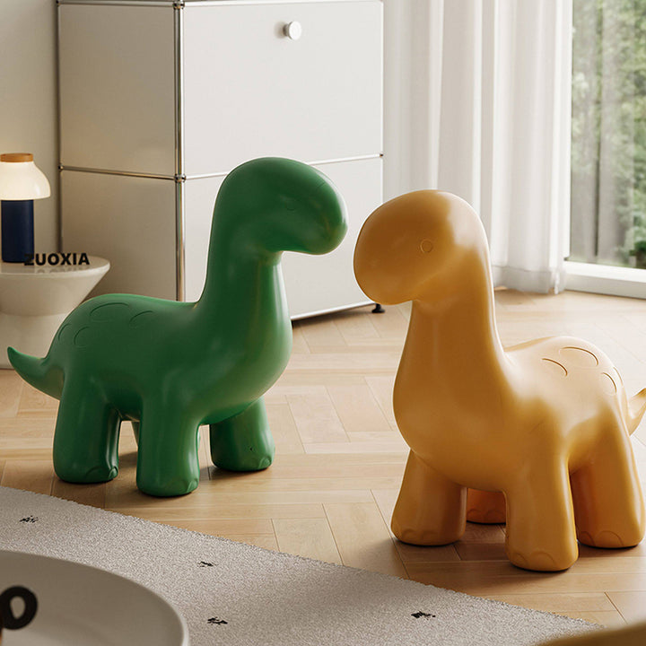 モダンなアールデコ調 PEプラスチック製 カートゥーン恐竜 転倒防止デザイン キッズ用ロースツール 背もたれなし・肘掛けなし 玄関・廊下用 