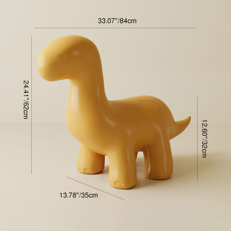 モダンなアールデコ調 PEプラスチック製 カートゥーン恐竜 転倒防止デザイン キッズ用ロースツール 背もたれなし・肘掛けなし 玄関・廊下用 