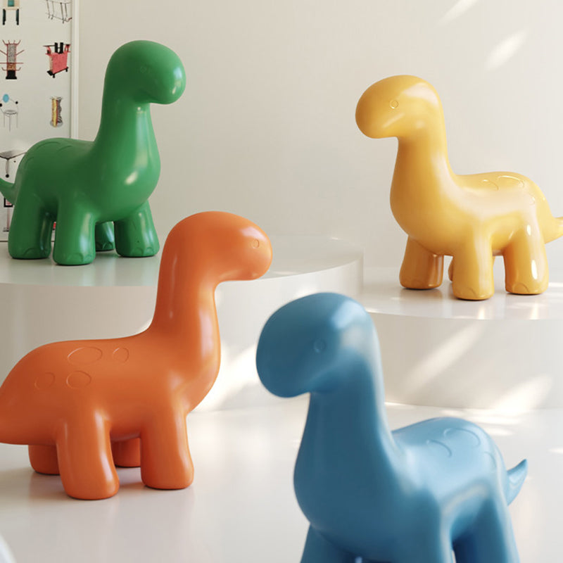 モダンなアールデコ調 PEプラスチック製 カートゥーン恐竜 転倒防止デザイン キッズ用ロースツール 背もたれなし・肘掛けなし 玄関・廊下用 