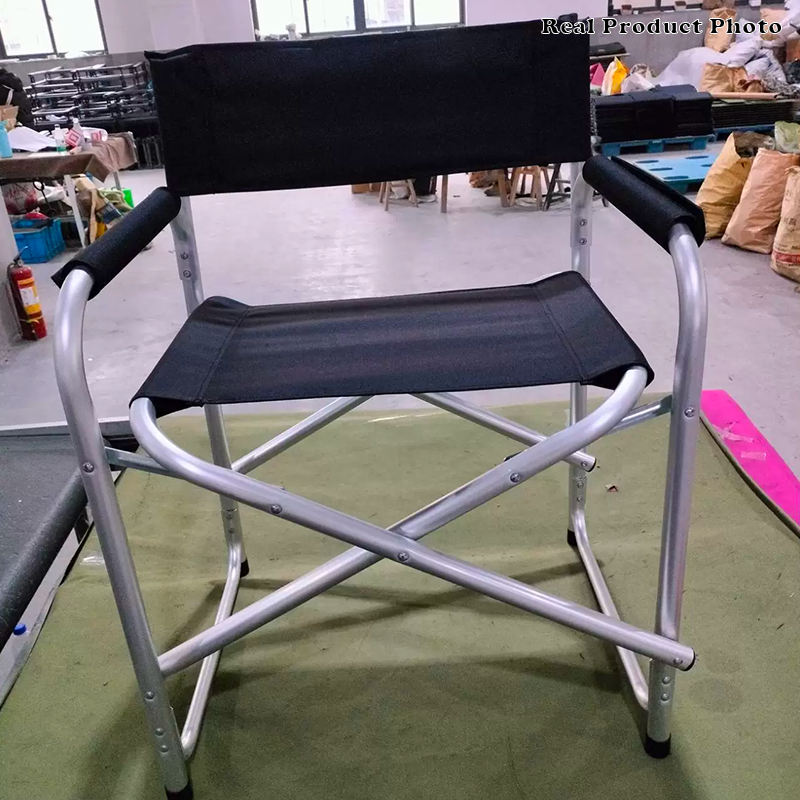 Contemporary Industrial Aluminum Alloy Oxford Fabric Rectangular Foldable Camping Chair Backrest Armrest For Garden