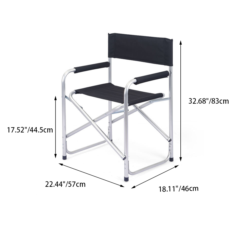Contemporary Industrial Aluminum Alloy Oxford Fabric Rectangular Foldable Camping Chair Backrest Armrest For Garden