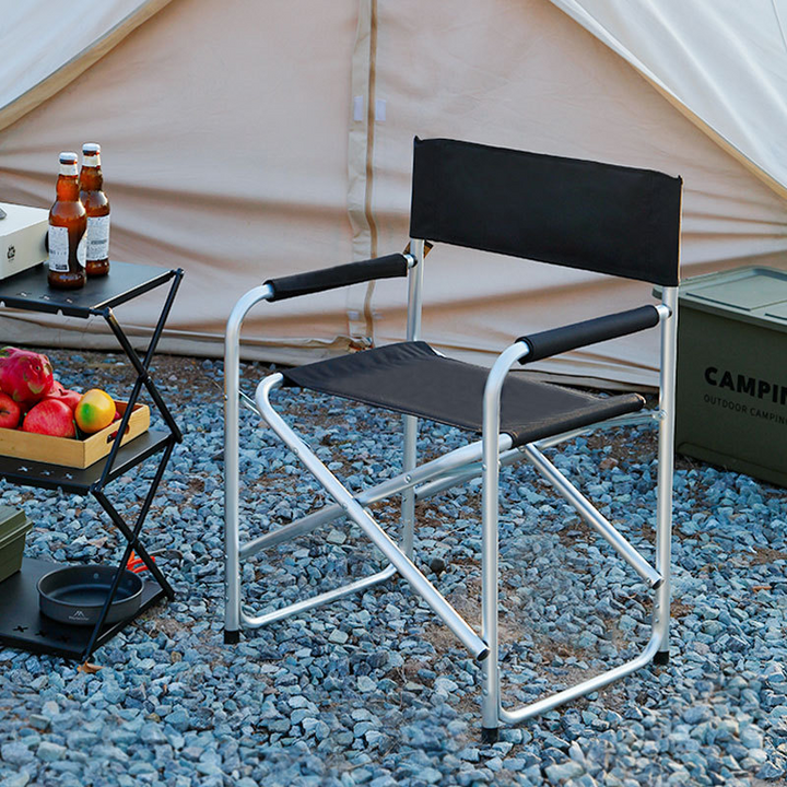 Contemporary Industrial Aluminum Alloy Oxford Fabric Rectangular Foldable Camping Chair Backrest Armrest For Garden