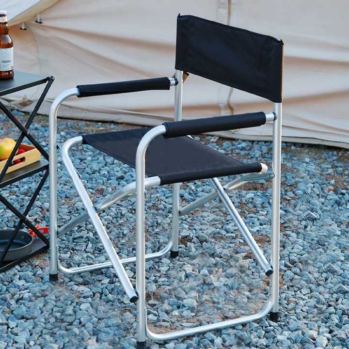 Contemporary Industrial Aluminum Alloy Oxford Fabric Rectangular Foldable Camping Chair Backrest Armrest For Garden