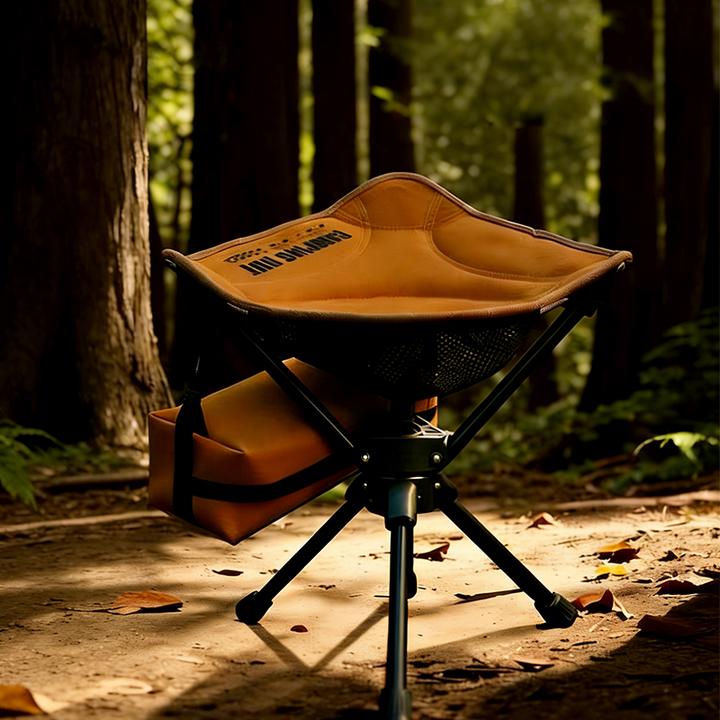 Modern Minimalist Aluminum Alloy Oxford Fabric Triangular Rotatable Foldable Camping Chair Backless Armless For Outdoor & Garden