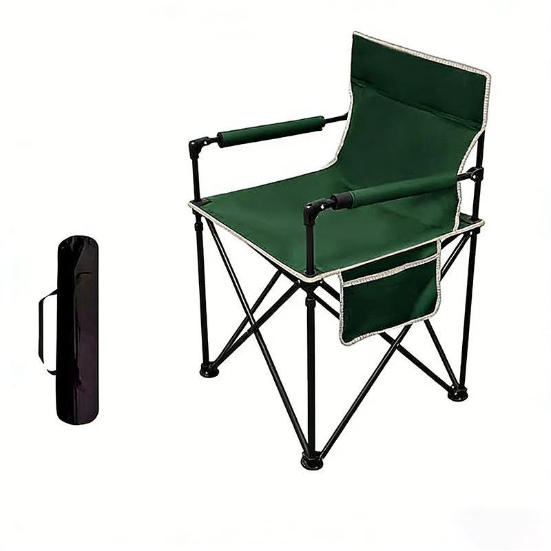 Zeitgenössischer klappbarer Campingstuhl im Industrial-Stil aus Eisen und Oxford-Gewebe, rechteckig, mit Rückenlehne und Armlehnen, für Outdoor &amp; Garten 