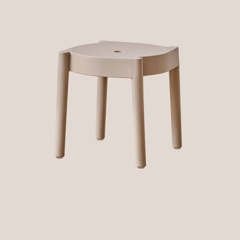Modern Minimalist PP Plastic Round Stackable Lightweight Low Stool Backless Armless For Living Room &amp; Entryway
