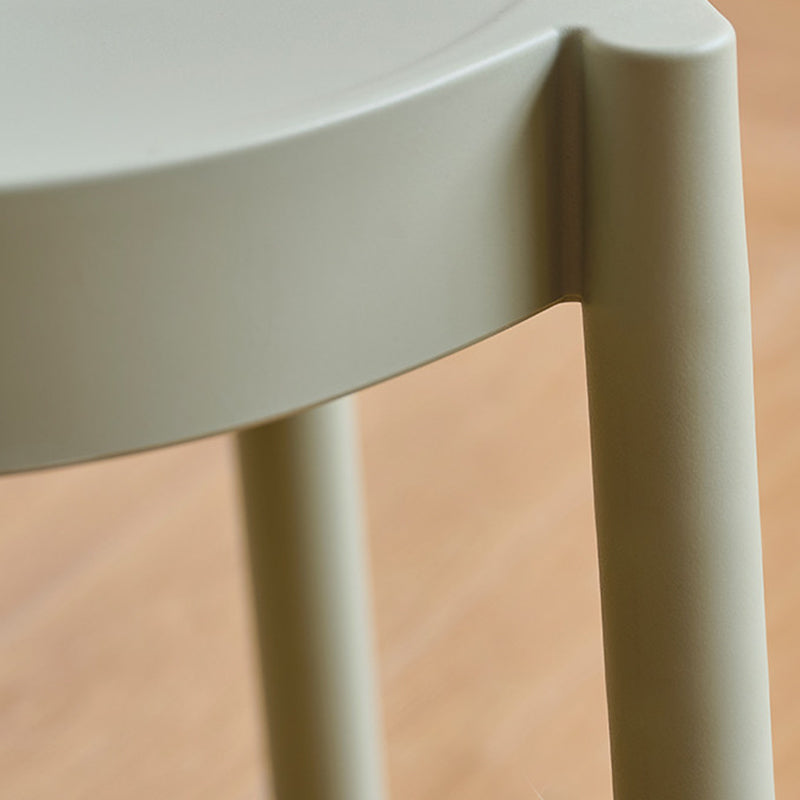Modern Minimalist PP Plastic Round Stackable Lightweight Low Stool Backless Armless For Living Room &amp; Entryway