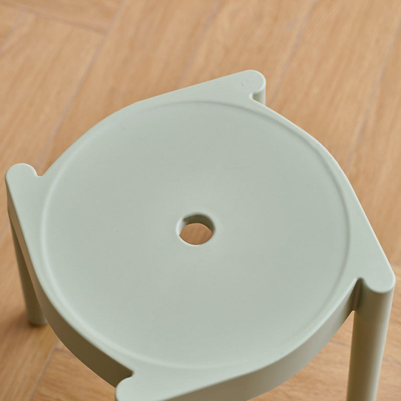 Modern Minimalist PP Plastic Round Stackable Lightweight Low Stool Backless Armless For Living Room &amp; Entryway