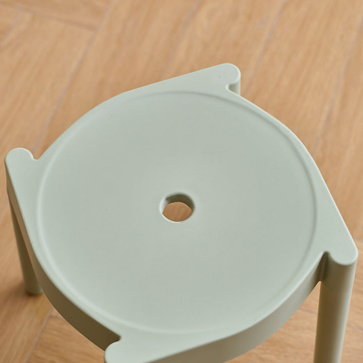 Modern Minimalist PP Plastic Round Stackable Lightweight Low Stool Backless Armless For Living Room &amp; Entryway