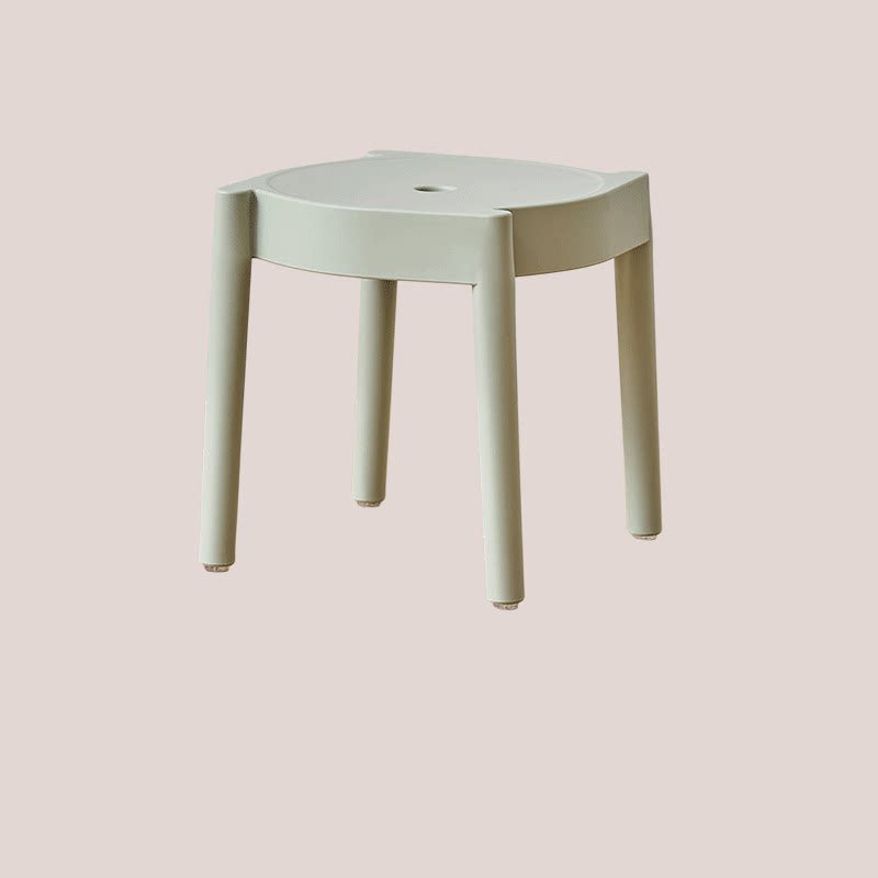 Modern Minimalist PP Plastic Round Stackable Lightweight Low Stool Backless Armless For Living Room &amp; Entryway