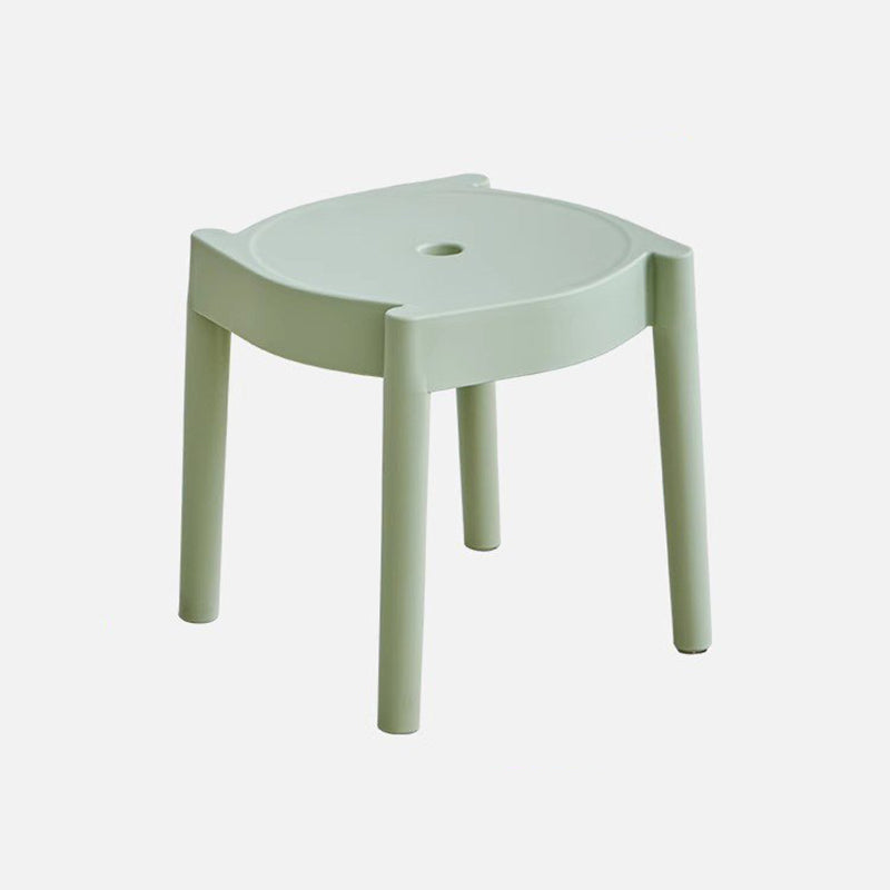 Modern Minimalist PP Plastic Round Stackable Lightweight Low Stool Backless Armless For Living Room &amp; Entryway
