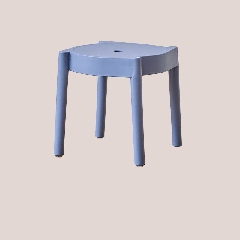 Modern Minimalist PP Plastic Round Stackable Lightweight Low Stool Backless Armless For Living Room &amp; Entryway