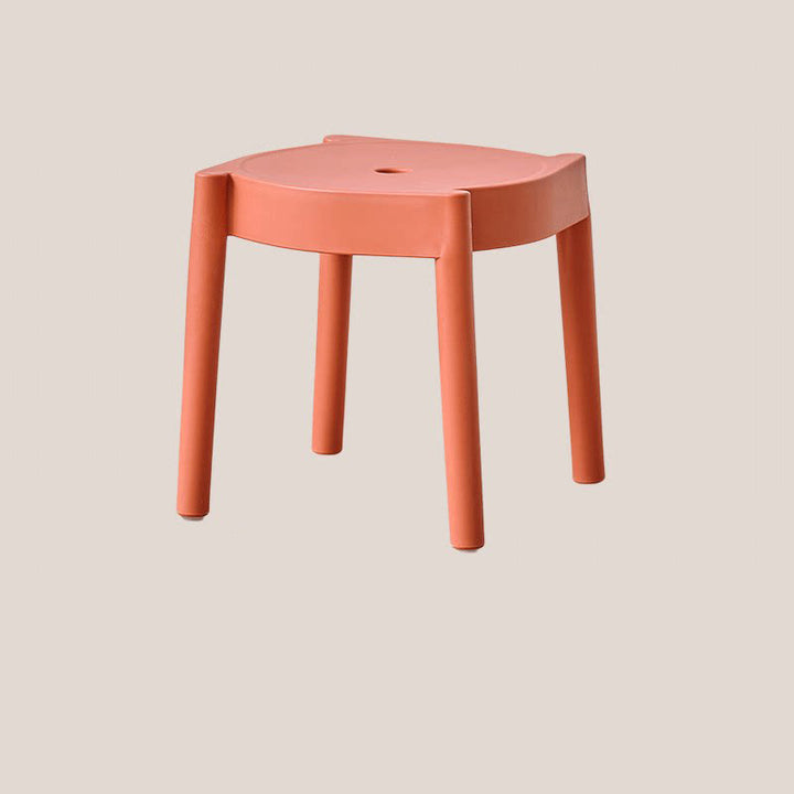 Modern Minimalist PP Plastic Round Stackable Lightweight Low Stool Backless Armless For Living Room &amp; Entryway