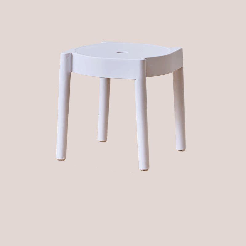 Modern Minimalist PP Plastic Round Stackable Lightweight Low Stool Backless Armless For Living Room &amp; Entryway