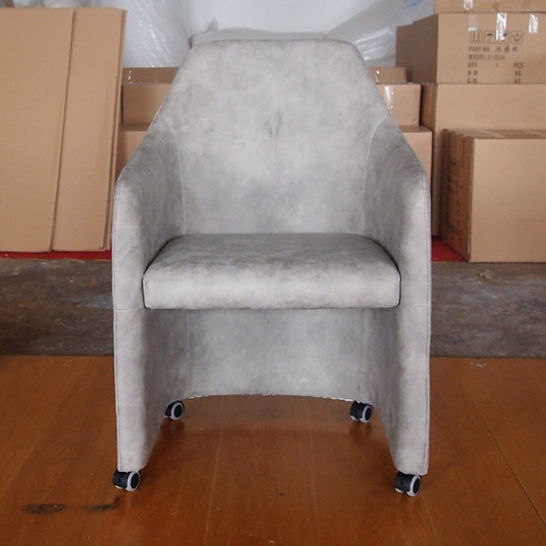 Contemporary Creative Fabric Metal Square Curved Desk Chair With Mobility For Home Office