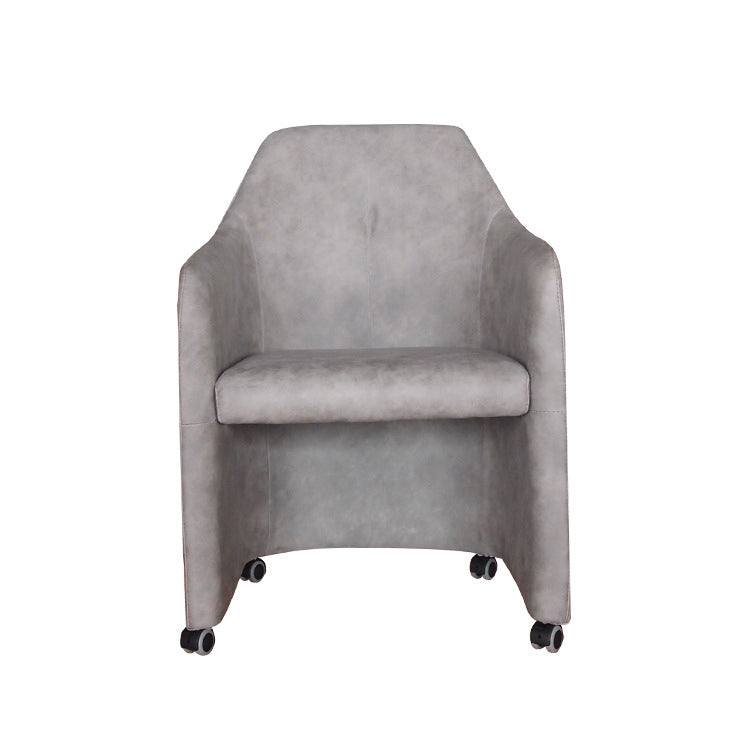 Contemporary Creative Fabric Metal Square Curved Desk Chair With Mobility For Home Office