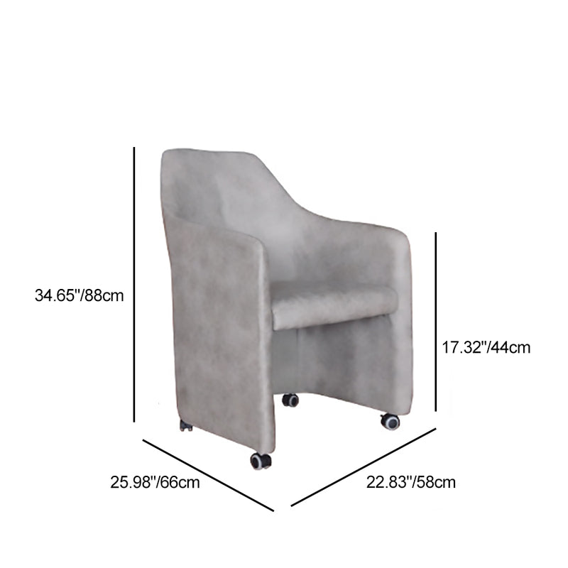 Contemporary Creative Fabric Metal Square Curved Desk Chair With Mobility For Home Office