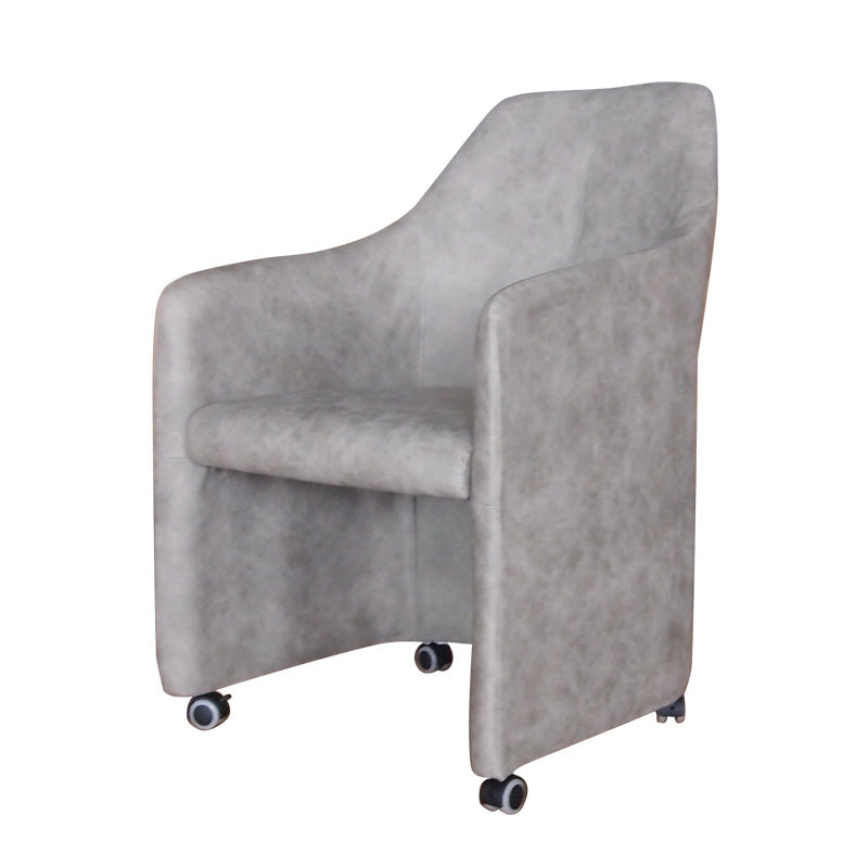 Contemporary Creative Fabric Metal Square Curved Desk Chair With Mobility For Home Office