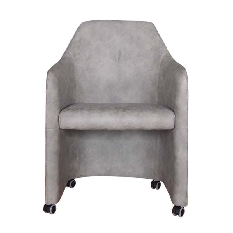 Contemporary Creative Fabric Metal Square Curved Desk Chair With Mobility For Home Office