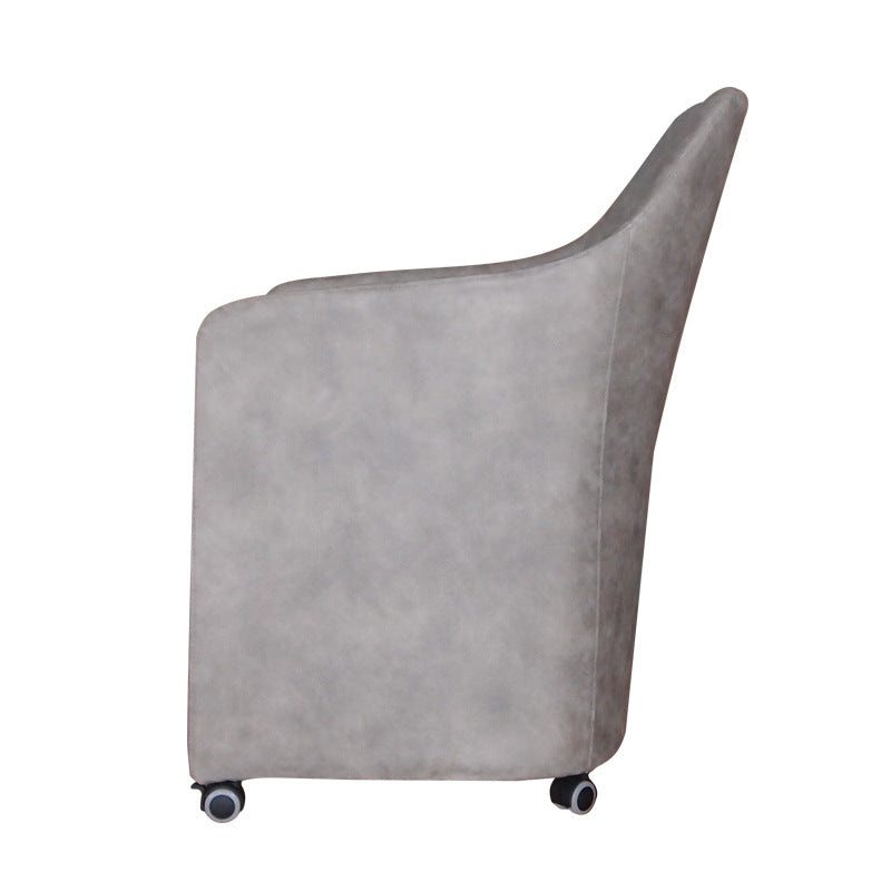 Contemporary Creative Fabric Metal Square Curved Desk Chair With Mobility For Home Office