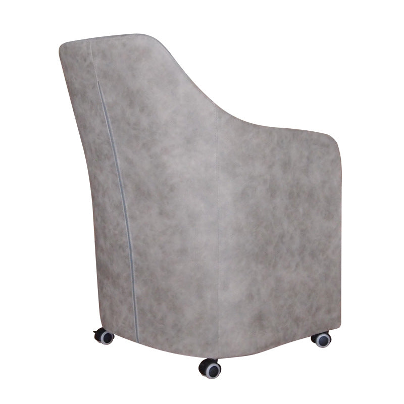 Contemporary Creative Fabric Metal Square Curved Desk Chair With Mobility For Home Office