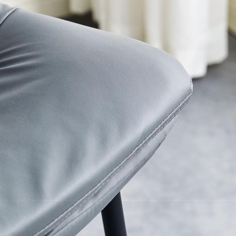 Contemporary Scandinavian Leather Carbon Steel Arched Bar Stool With Backrest For Dining Room & Living Room