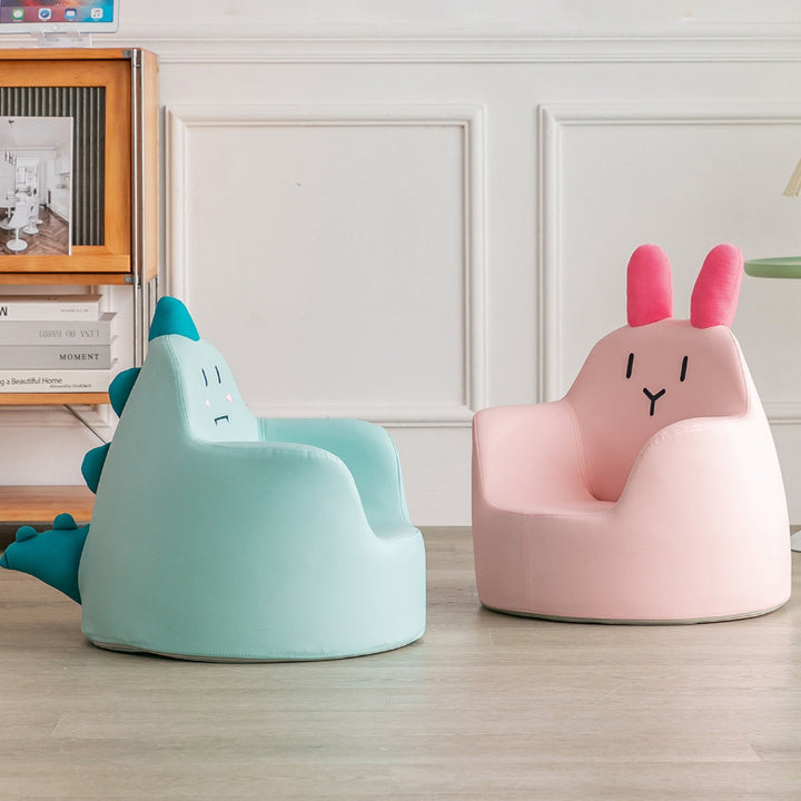 Moderner Art-Deco-Holz-Kunstleder-Tierförmiger Kinderstuhl mit Rückenlehne &amp; Armlehne für Schlafzimmer &amp; Wohnzimmer 