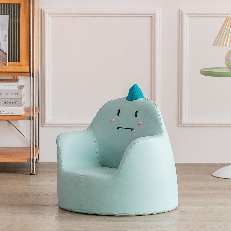 モダンアールデコウッドレザー動物型キッズチェア、背もたれとアームレスト付き、寝室とリビングルーム用 