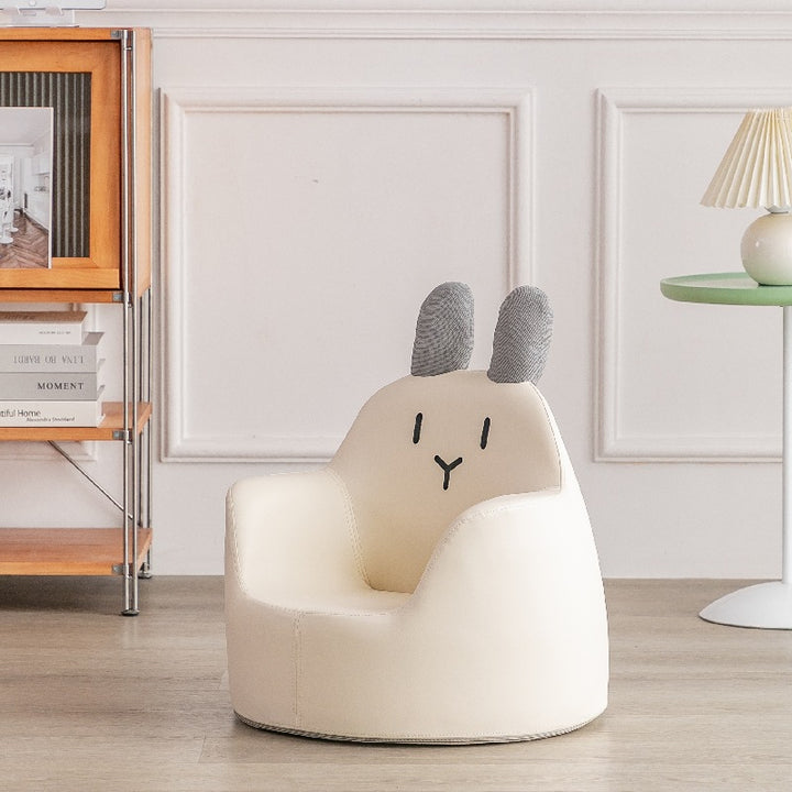 Moderner Art-Deco-Holz-Kunstleder-Tierförmiger Kinderstuhl mit Rückenlehne &amp; Armlehne für Schlafzimmer &amp; Wohnzimmer 